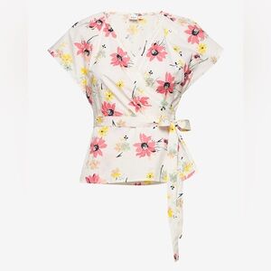 GAP SMALL Floral Wrap Top - Pink and Yellow